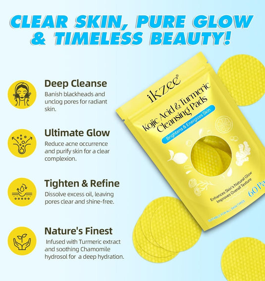 KojicClear™ Turmeric Kojic Acid Exfoliating Pads | ⭐⭐⭐⭐⭐ 5 Star Rating 😍