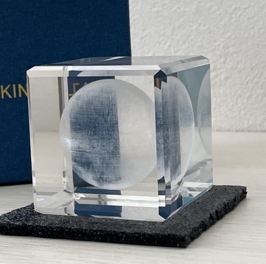 3D Moon Laser Etched Crystal Glass Cube LED Night Light