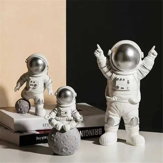 Astronaut Spaceman Statue Ornament Home Office Desktop Figurine Decors Set of 3